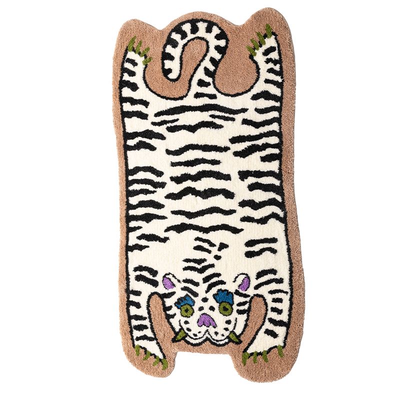Novelty Color Mixed Modern Area Carpet Polyester Tiger Printing Indoor Rug Easy Care Carpet for Living Room