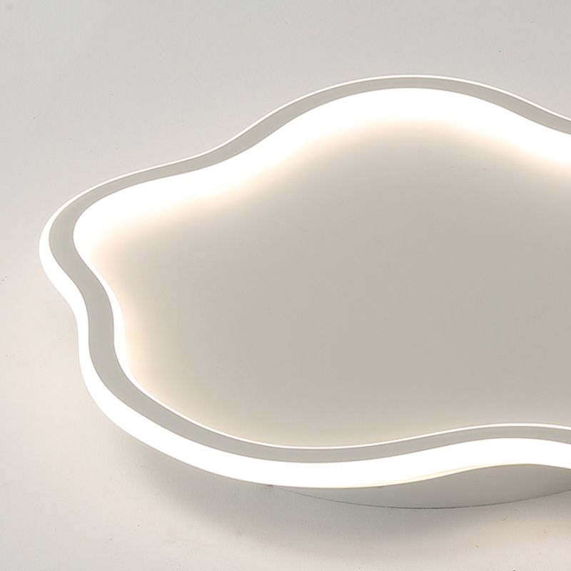 Unique Shaped LED Flush Mount Ceiling Light Fixture with Acrylic Shade for Living Room