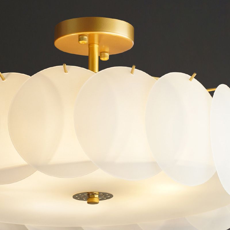 Bubble Float Semi Mount Lighting Modern Glass Semi Flush Ceiling Light in White
