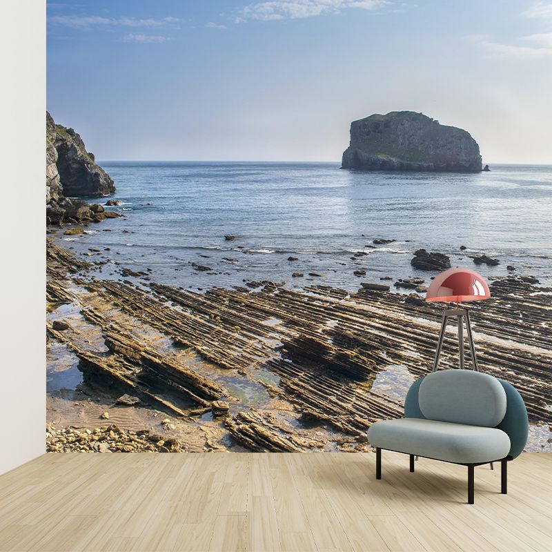 Customized Seascape Mural Environment Friendly Wallpaper for Living Room