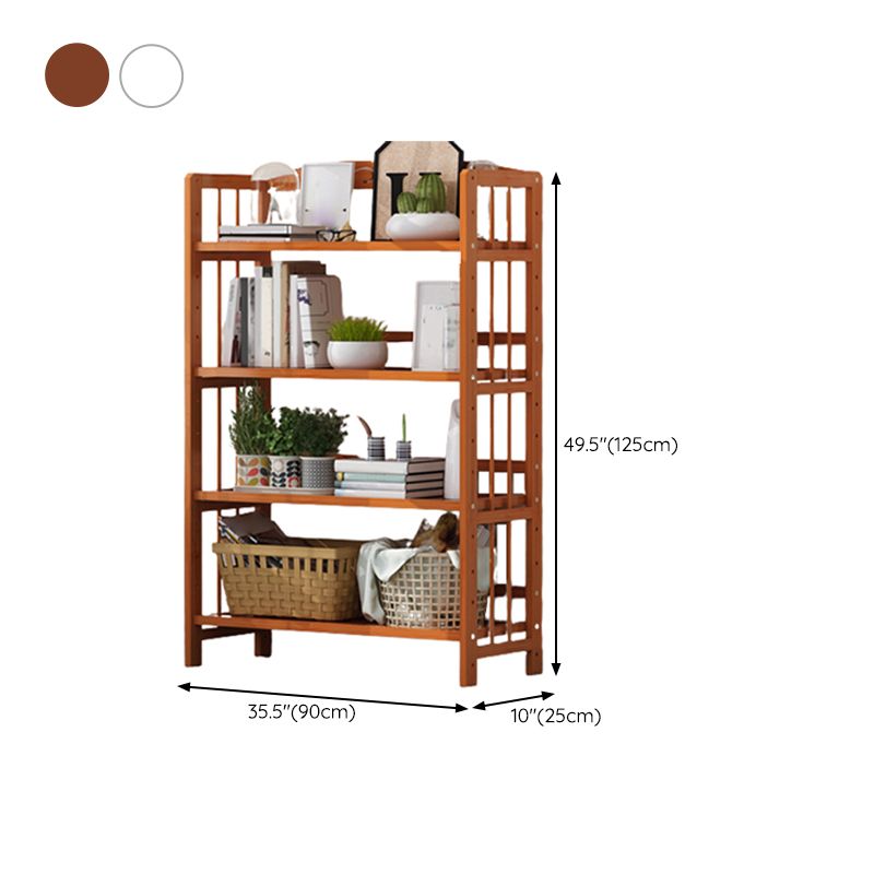 Bamboo Contemporary Bookshelf Etagere Shelf Bookcase with Shelves