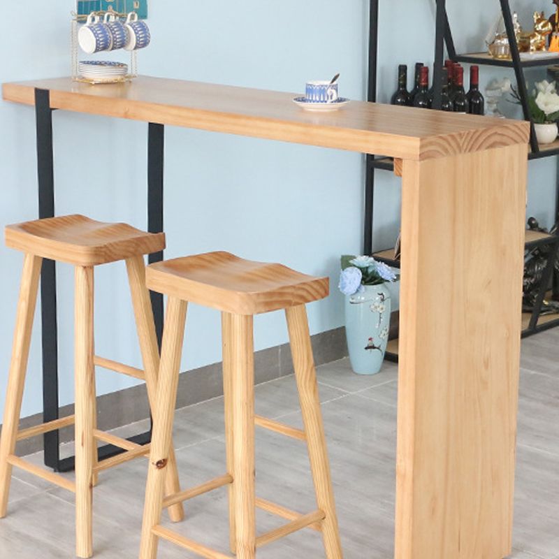 Modern Bar Table Set 1/2/3 Pieces Wooden Bar Table with High Wood Stools