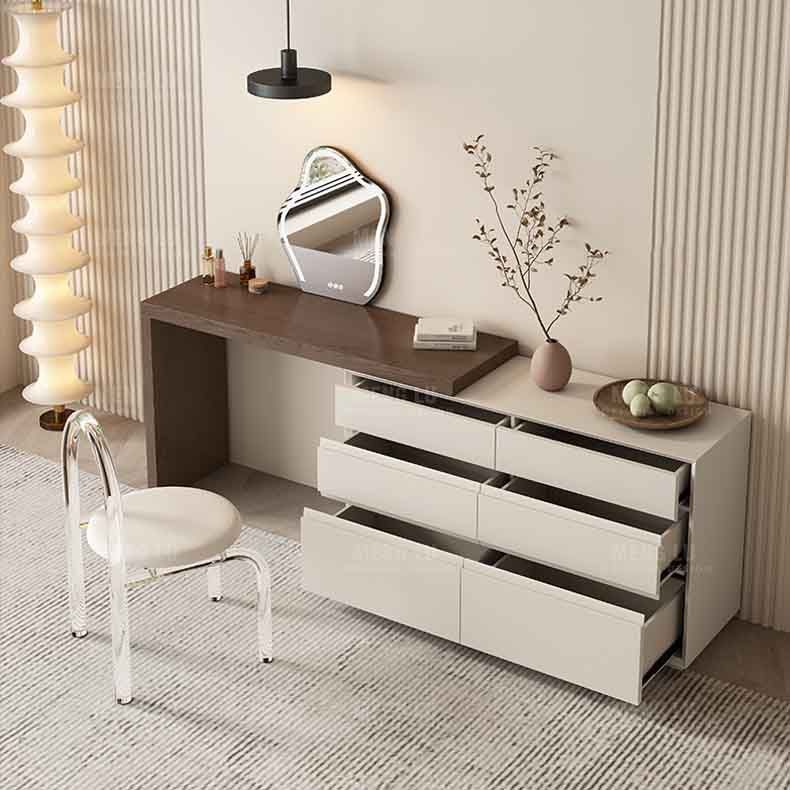 Traditional Makeup Vanity Desk Wooden Bedroom Make-up Vanity with Drawer