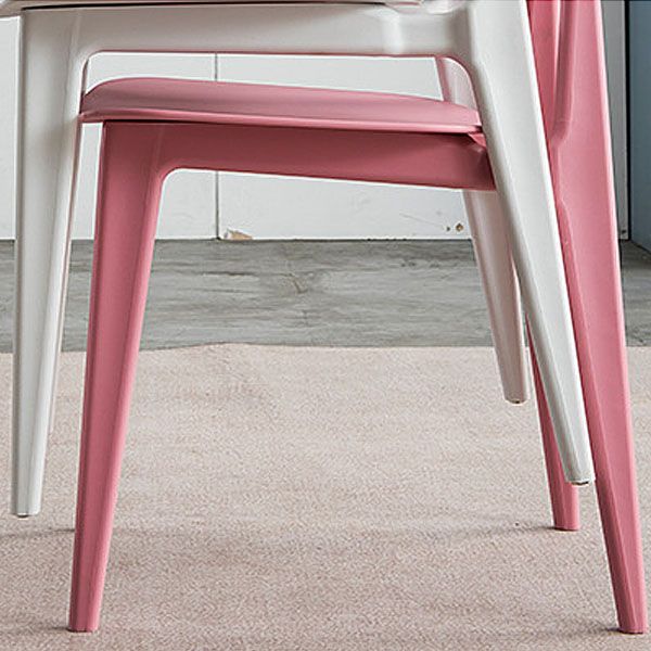 Silla sin brazos de comedor de plástico de estilo contemporáneo, respaldo abierto, sillas laterales para uso doméstico