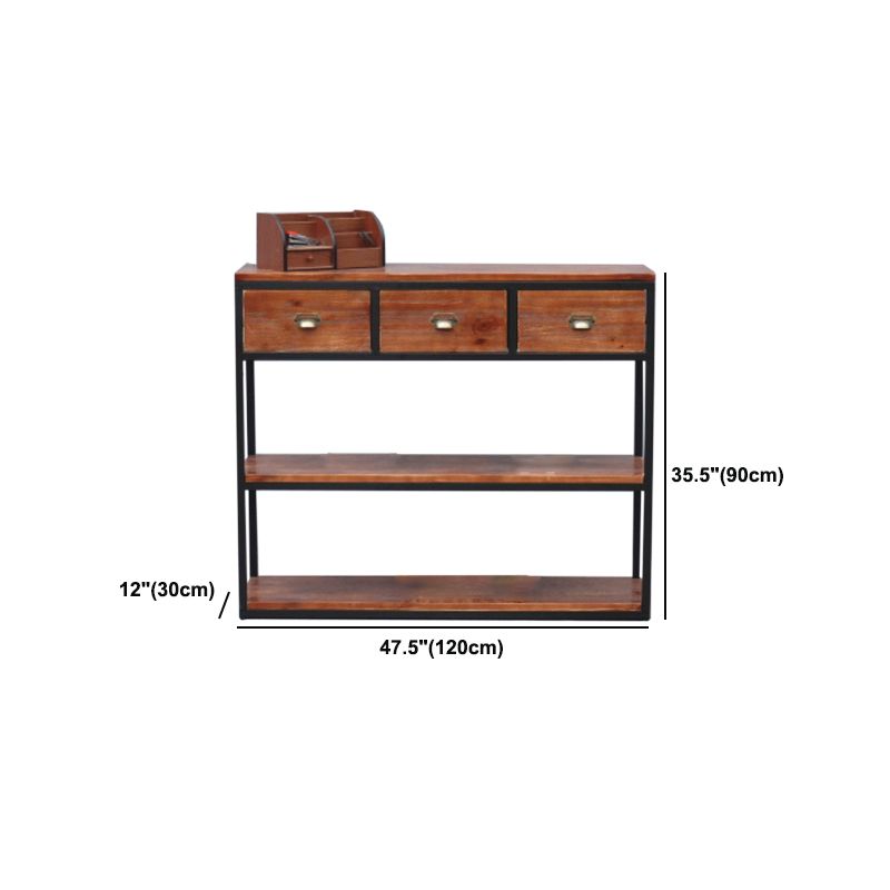 Contemporary Metal and Wood Book Shelf Open Home Shelf Bookcase with Shelves