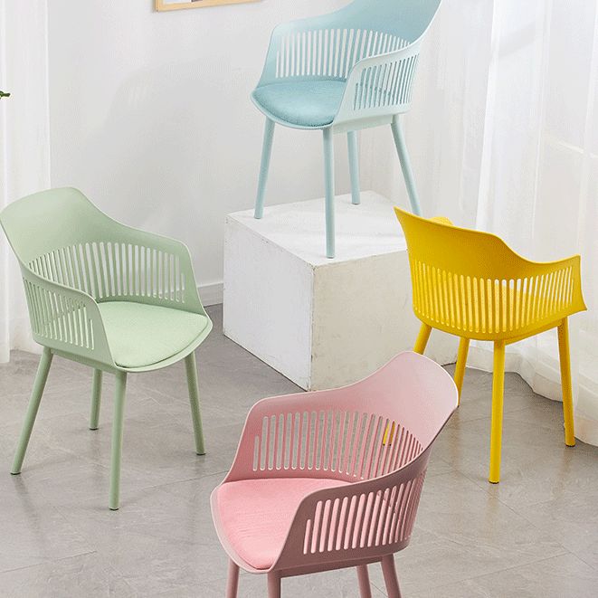 Plastic Chair Scandinavian Style Dining Kitchen Room Arm Chair
