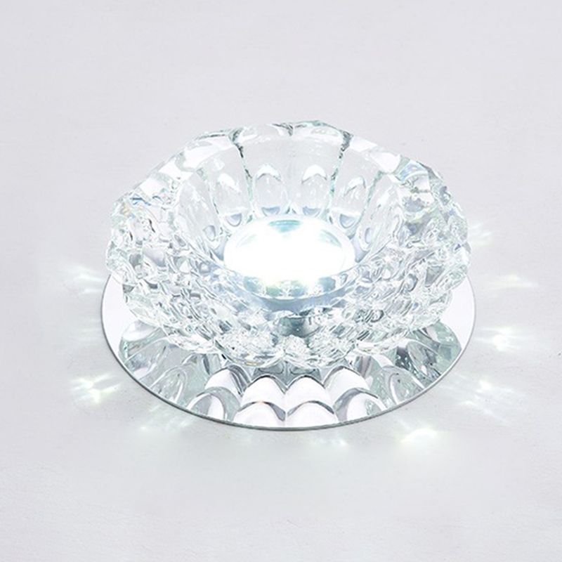 Modern Mini Crystal Ceiling Light Hallway LED Flush Mount Lamp with Hole 1.9-3.2" Dia
