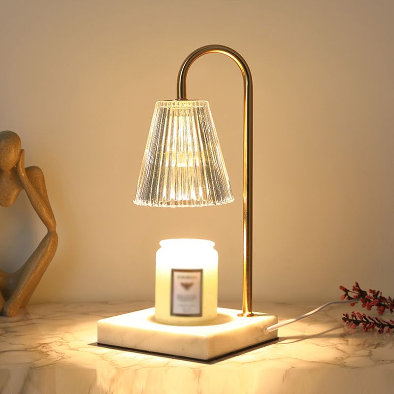 1 tavolo da cono leggero leggero lampada da tavolo in vetro in stile moderno, aromaterapia non inclusa