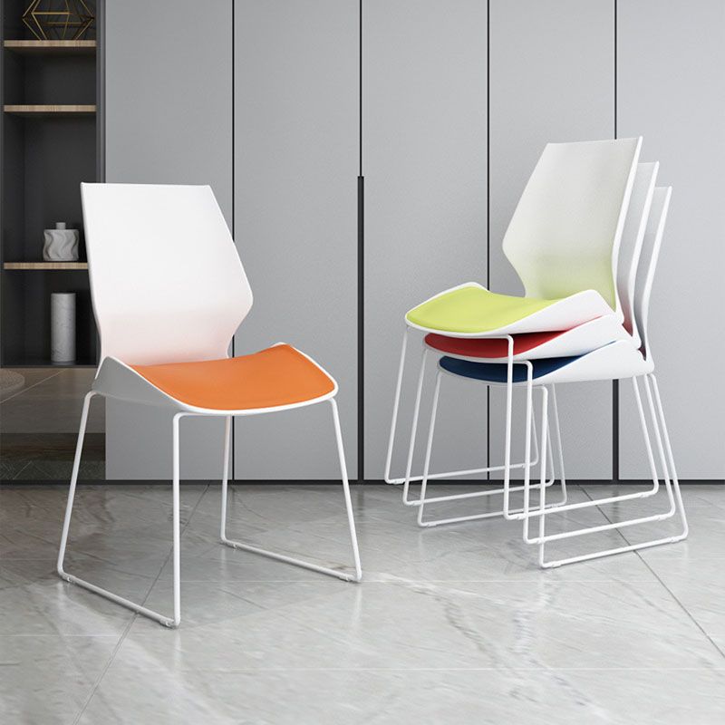 Modern Armless Upholstered Task Chair No Wheels Office Chair