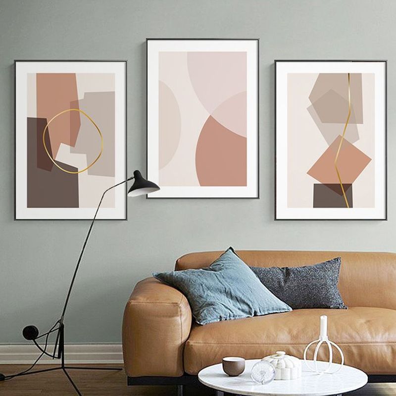 Illustration Geometric Wall Art Decor Scandinavian Textured Canvas Print for Living Room