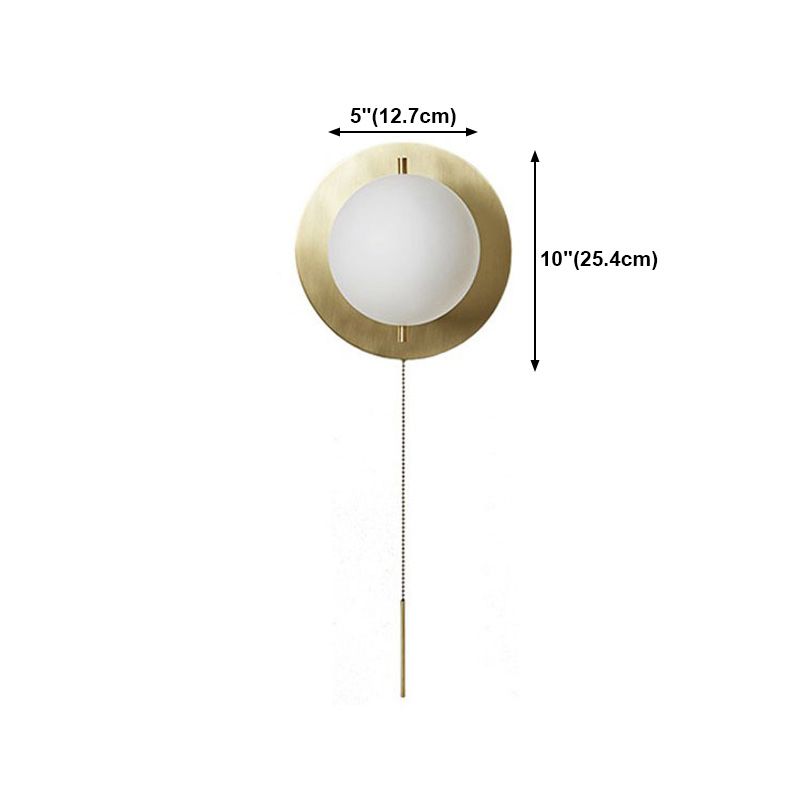 Nordic Wall Mount Light Modern Simple Round Glass Shade Wall Sconce Light for Living Room