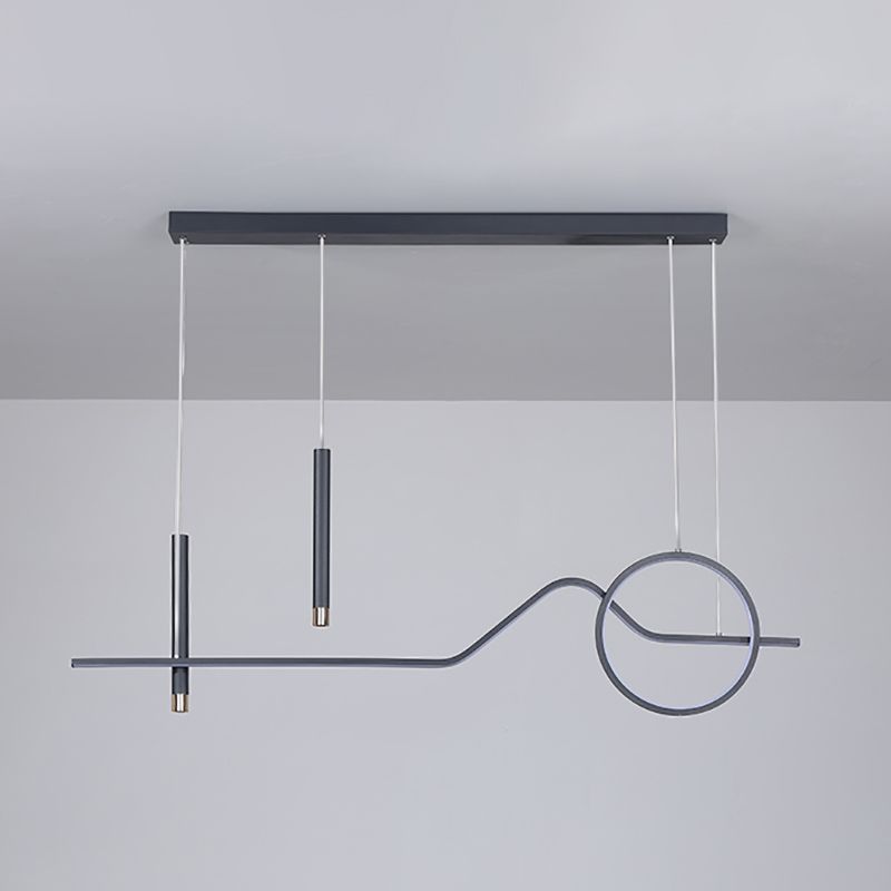 Illuminazione dell'isola geometrica contemporanea Metal 4 Light Segret Isola Light