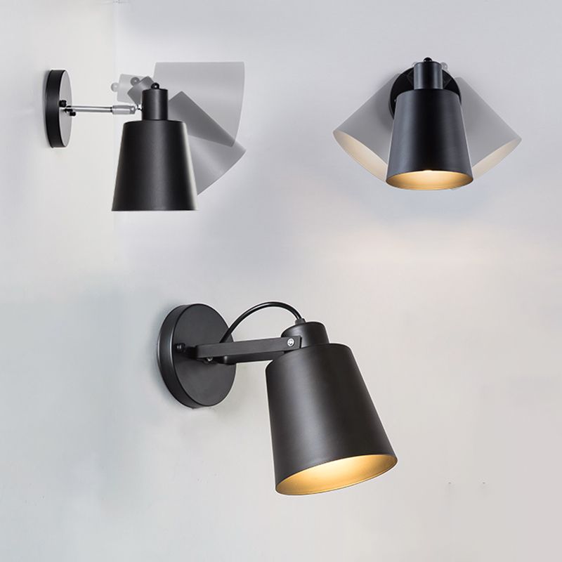Metatore moderno nordico in metallo a 1 luci a muro cono a monte cono sconce per camera da letto