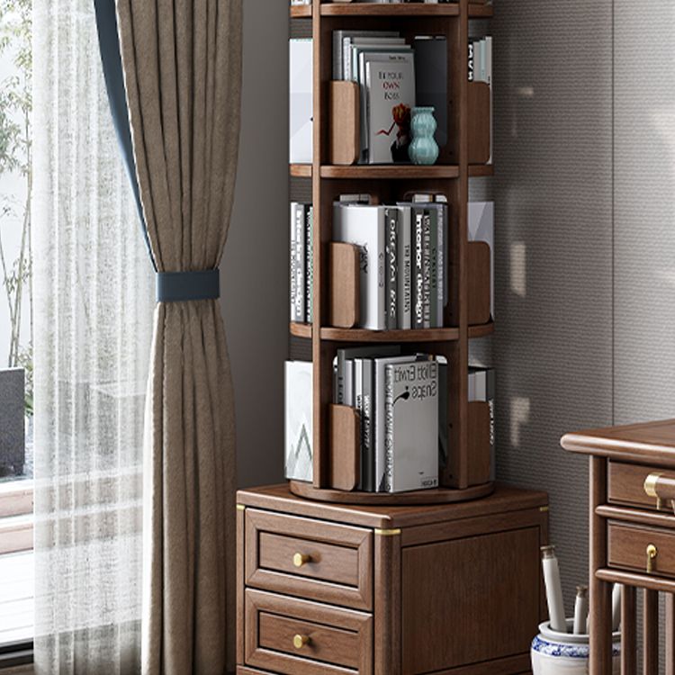 Minimalistic Wooden Accent Chest Living Room Chest with Shelves in Dark Brone
