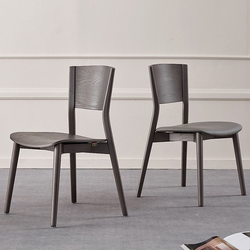 Solid Wood Contemporary Dining Chair Kitchen Armless Open Back Chair