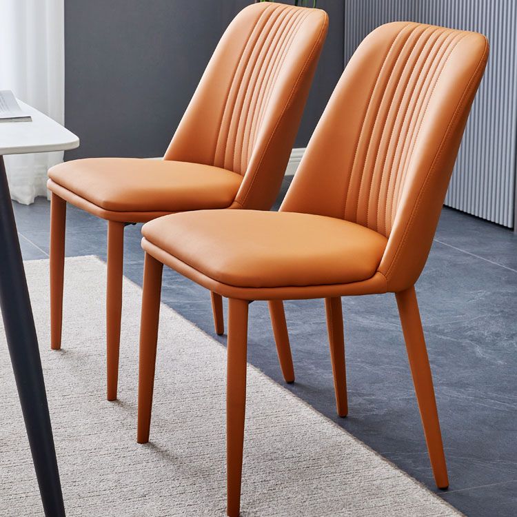 Dining Room Armless Dining Chair Home Parsons Faux Leather Dining Chair