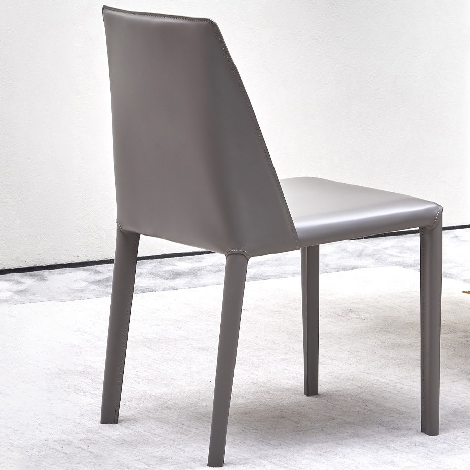 Faux Leather Armless Dining Chairs Modern Dining Room Chair for Home