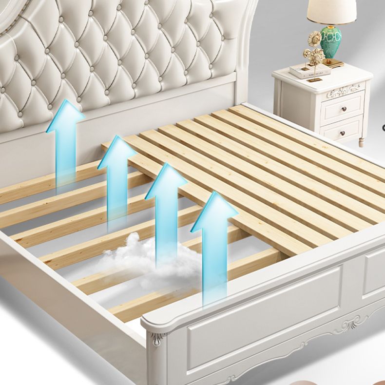 Victorian Solid Wood Standard Bed Headboard Bed Frame with Legs