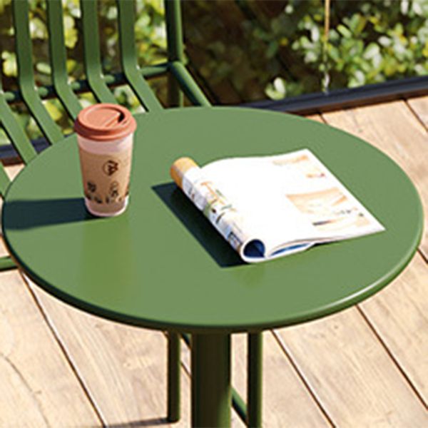 Modern Metal Round Dining Table Set 1/3/4 Pieces Counter Table Set for Outside