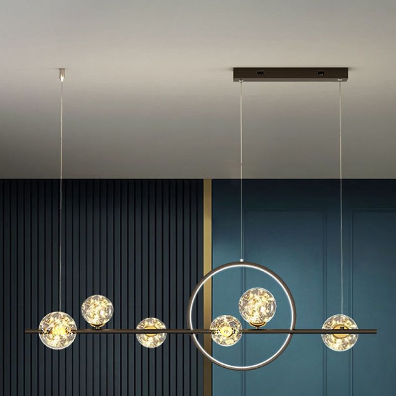 Spherical Shape Island Pendants Contemporary Metal 7 Light Light Hanging Lights