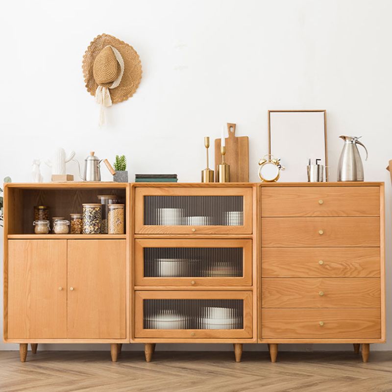 Modern Rectangle Cabinet Knobs Wood Side Cabinet with Drawer