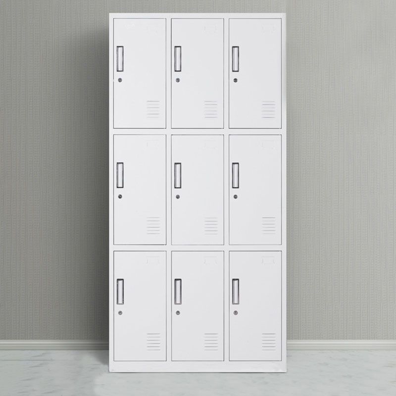 Contemporary Style Wardrobe Armoire Metal Non-Hanging Armoire with Locks