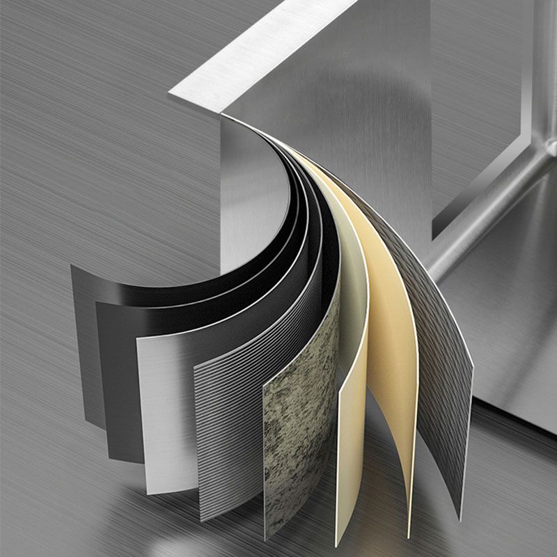 Modern Kitchen Sink Rectangular Stainless Sink with Kitchen Pull-out Faucet