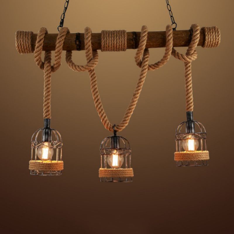 Industrial Style Island Pendant Metal Island Light Fixtures for Living Room