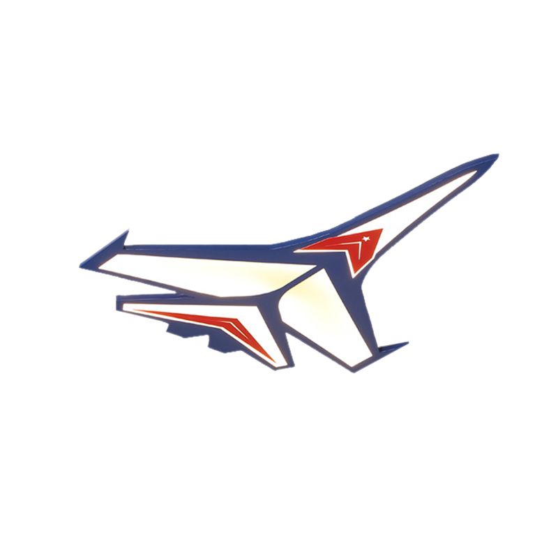 Boys Bedroom Airplane Flush Ceiling Light Acrylic Contemporary Cool Blue Ceiling Lamp