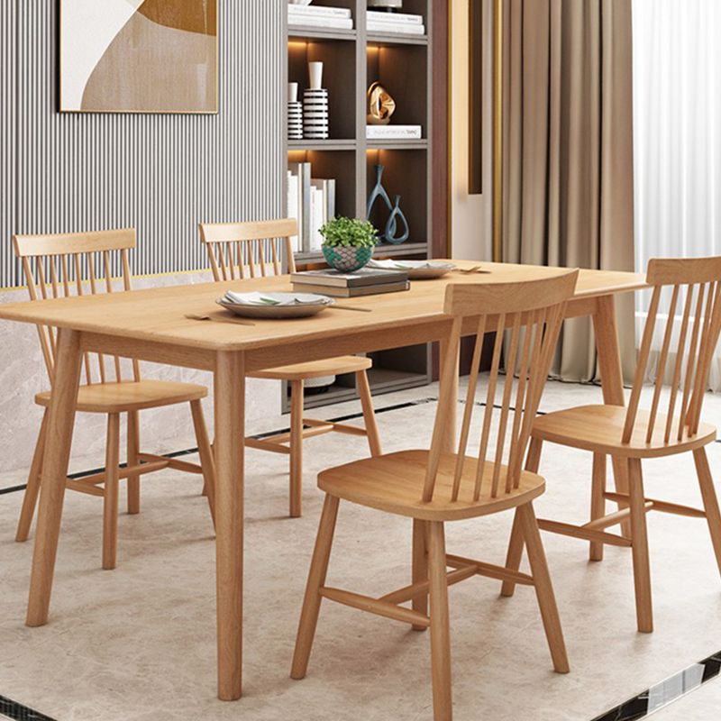 Luxury Rectangle Dining Table Solid Wood Dining Table with 4 Legs