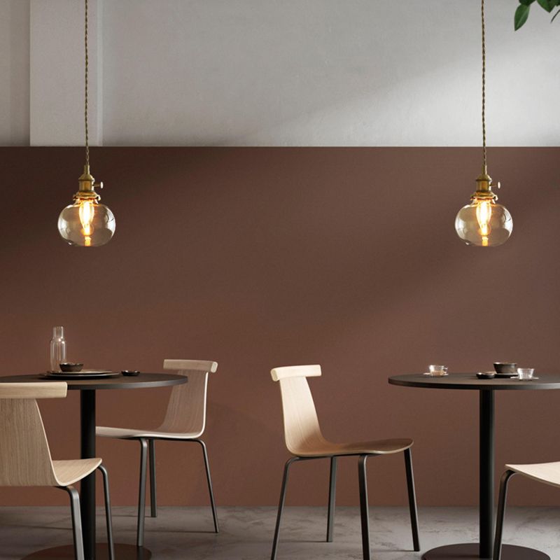 Vetro industriale sospeso a sospensione leggero caffetteria a 1 luce che pende la luce in ottone