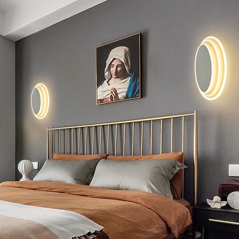 Modern Simple Iron Wall Light Ellipse Shape Rotatable Wall Lamp for Living Room