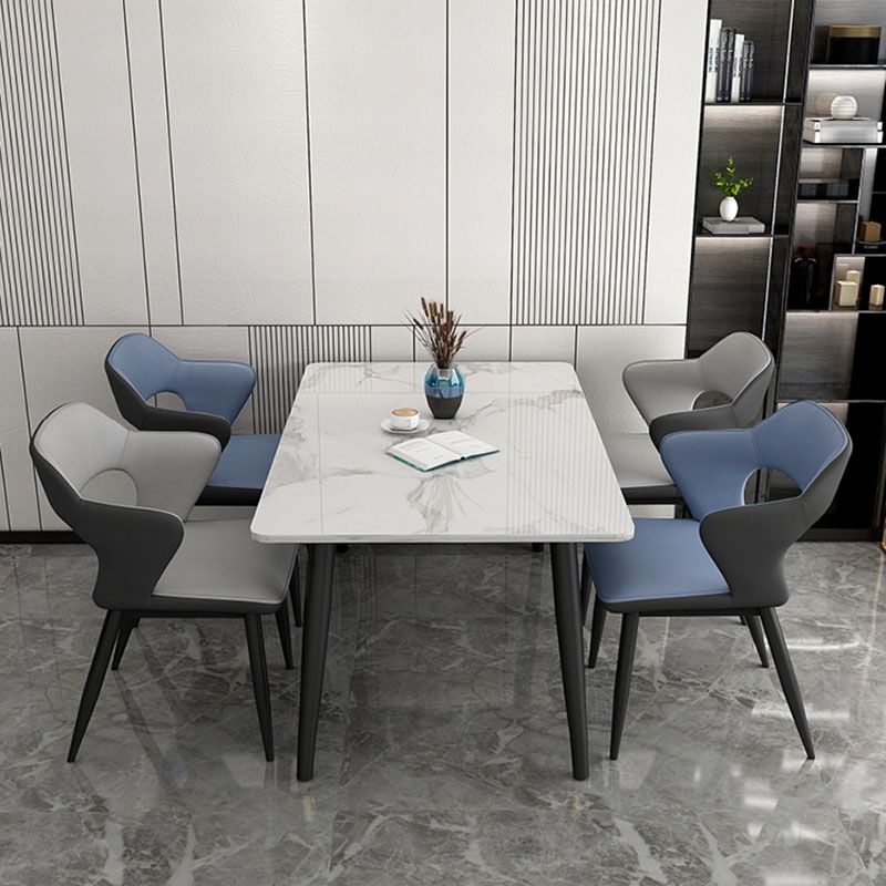 Bras arrière ouvert de style industriel dinant des chaises en cuir de Faux dinant des chaises
