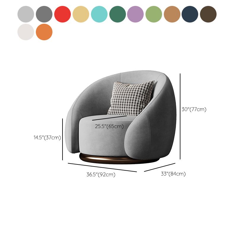 Contemporary Solid Color Arm Chair Living Room Swivel Barrel Chair