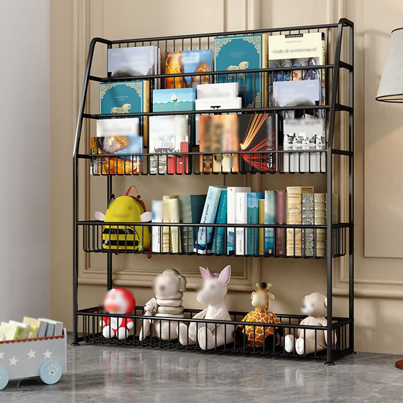 Modern Style Metal Bookshelf Ladder Open Shelf Bookcase for Study Room