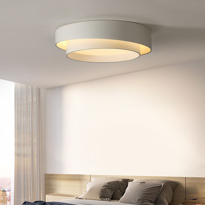 Acrylic Drum Shade Flush Lamp Nordic Style LED Ceiling Flush Mount Light for Bedroom