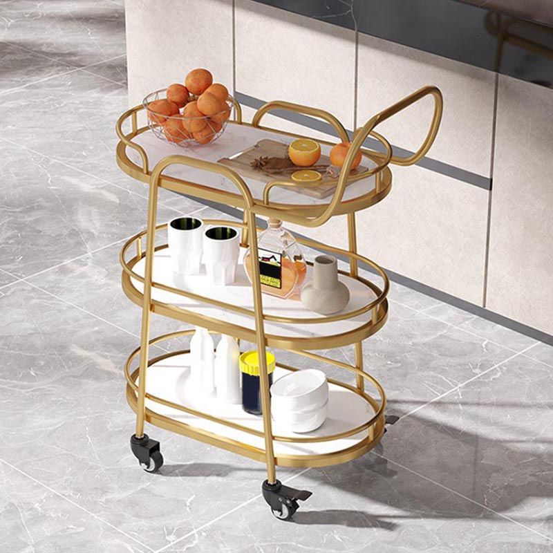 33.46" High Modern Prep Table Rolling Stone Prep Table for Home