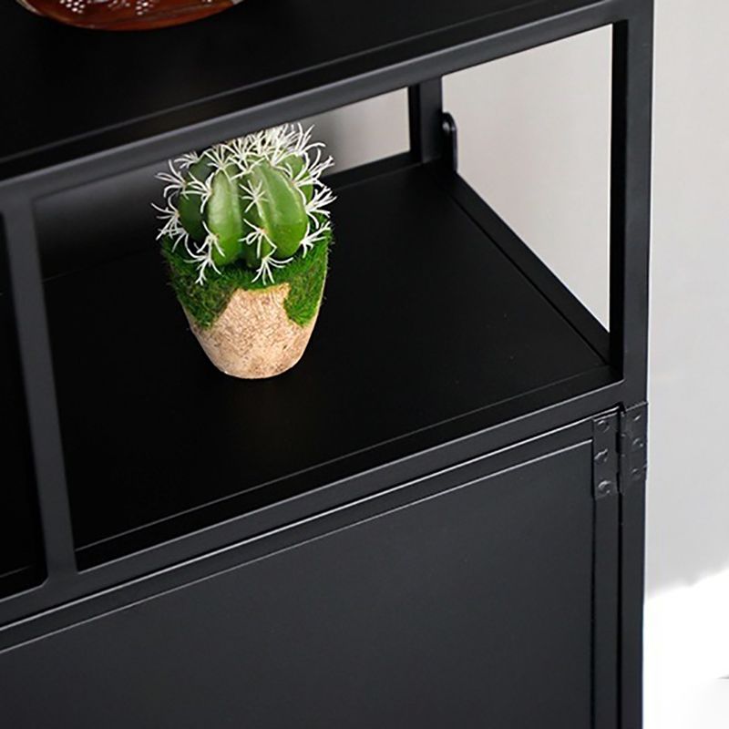 78.74" H Industrial Black Shelf Bookcase Etagere Metal Bookshelf
