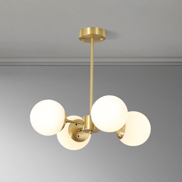 Moderne stijl Globe Glass Kroonluchter Licht Gold Metal Lighting Fecture voor woonkamer