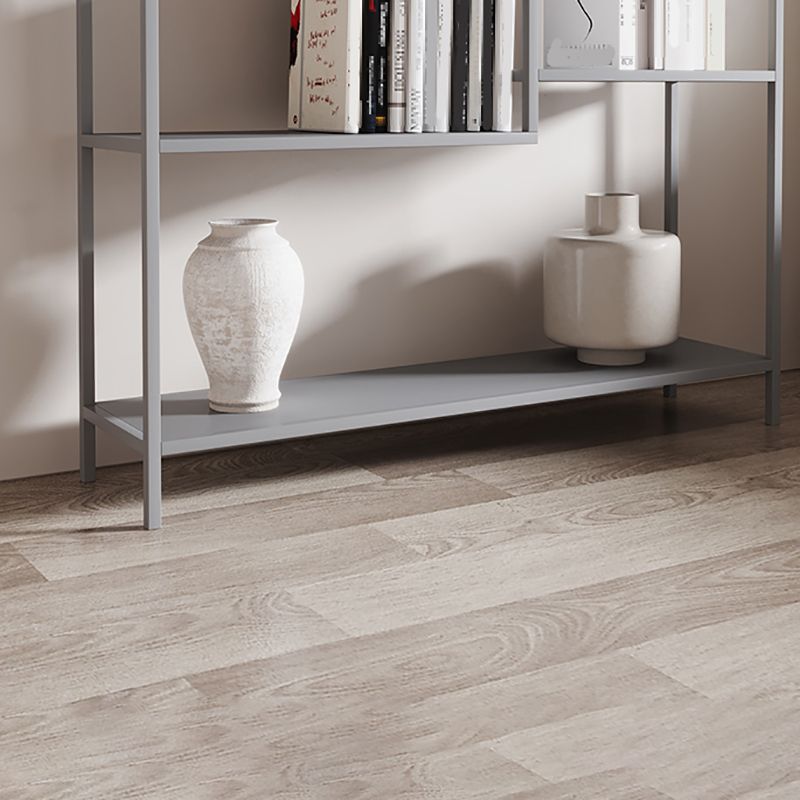 Vertical Metal Bookshelf Contemporary Open Back Bookcase with Shelves