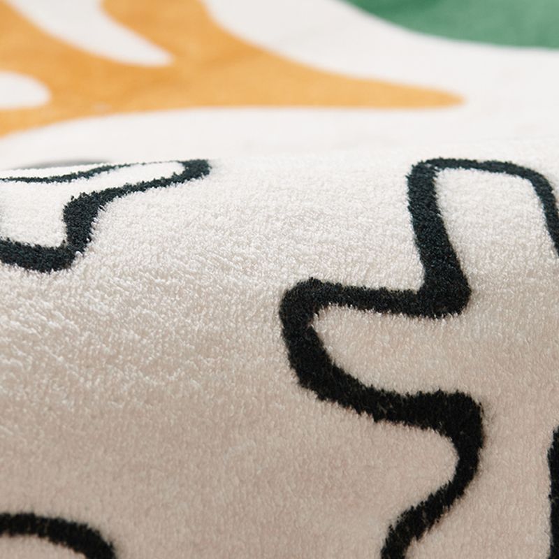 Beige Flower Rug Blending Modern Area Rug Washable Indoor Rug for Home Decor