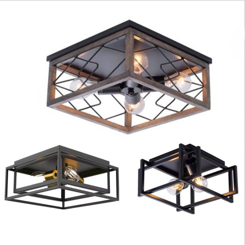 Appareils d'éclairage encastrés carrés plafonniers industriels en métal pour couloir