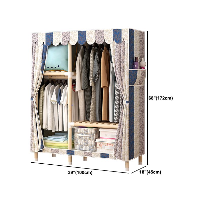 Contemporary Style Wardrobe Solid Wood Wardrobe Closet with Legs