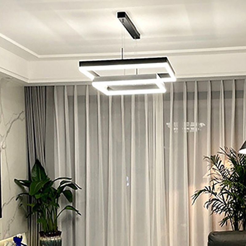 Lampade a forma quadrata contemporanea il lampadario del ristorante il lampadario sospeso con ombra acrilica