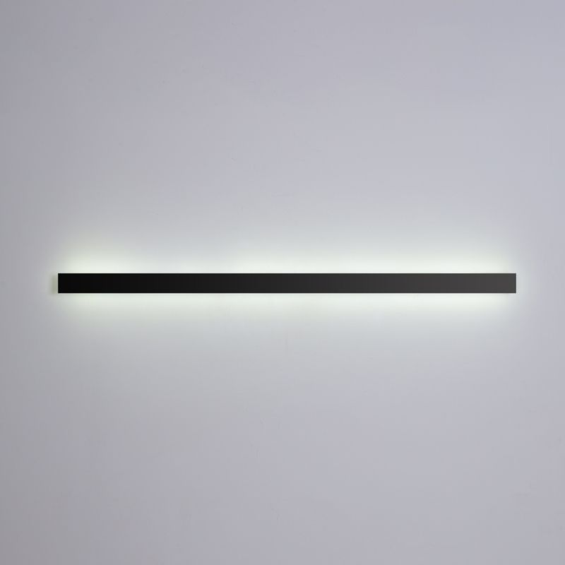 Éclair mural de nuance linéaire en métal style moderne à 1 lumière luminaire mural en noir en noir