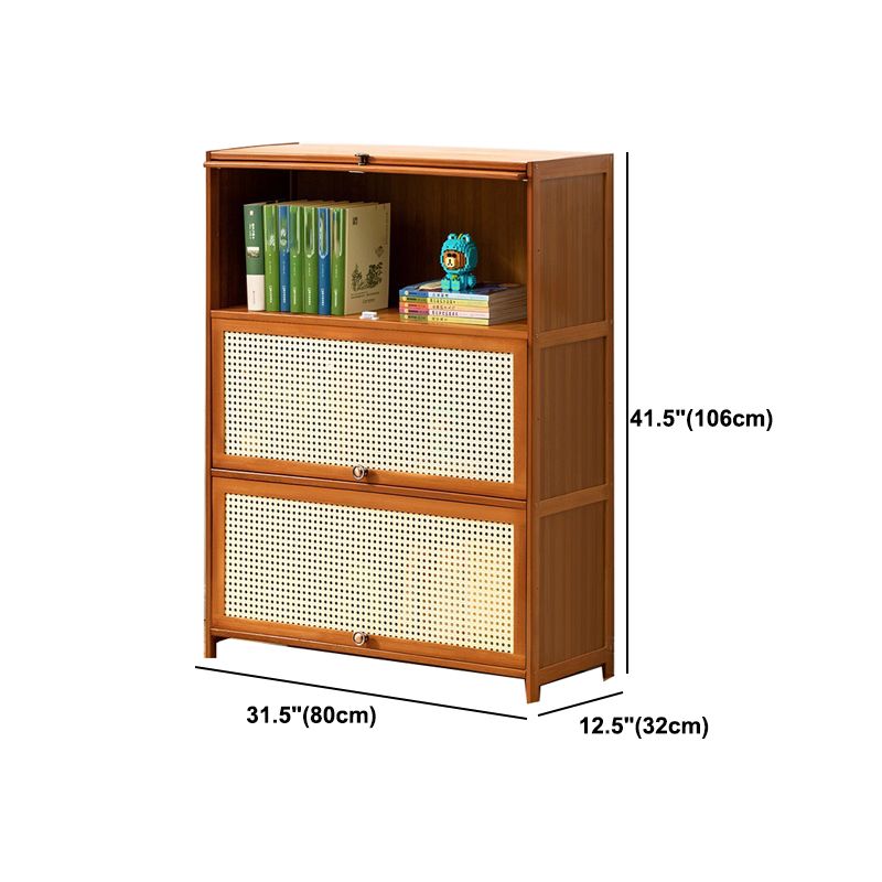 Bookcase di barrister di colore marrone contemporaneo libreria di bambù per home office