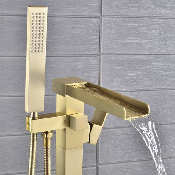 Modern Freestanding Tub Filler Trim Copper Floor Mounted Freestanding Bathtub Faucet
