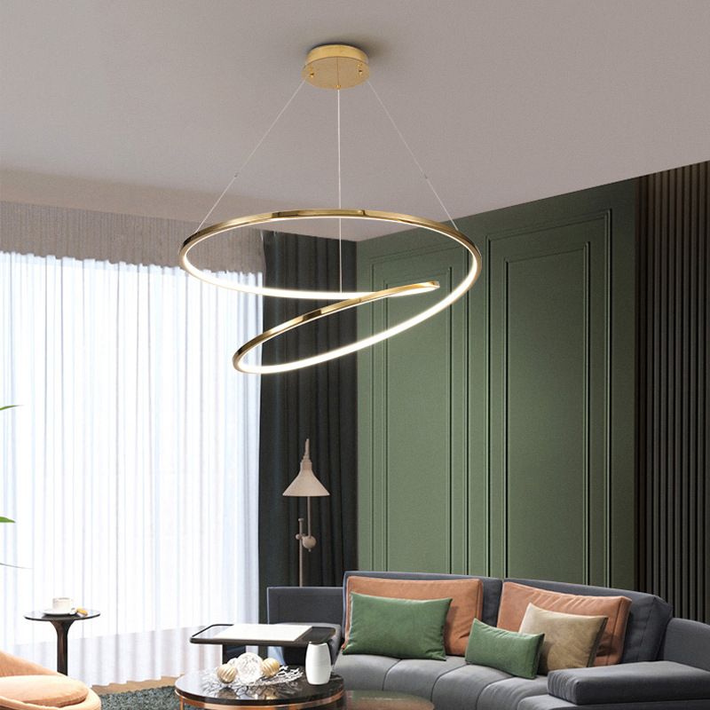 Twist Pendant Light Fixture Minimalist Stainless Steel LED Suspension Light