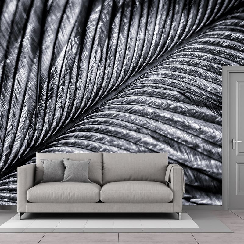 Peacock Feather Mural Wallpaper for Sleeping Room Water Resistant, Custom Made