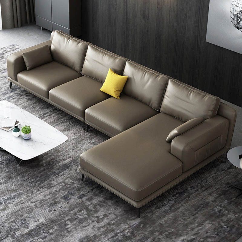 nordic Pillows Recessed Arm Living Room Seating Faux Leather Stationary